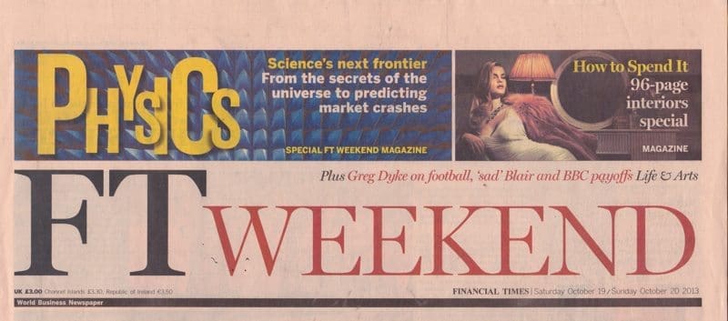 Financial Times, Personal style: Stuart Semple As told to David Hayes, 19th October 2013