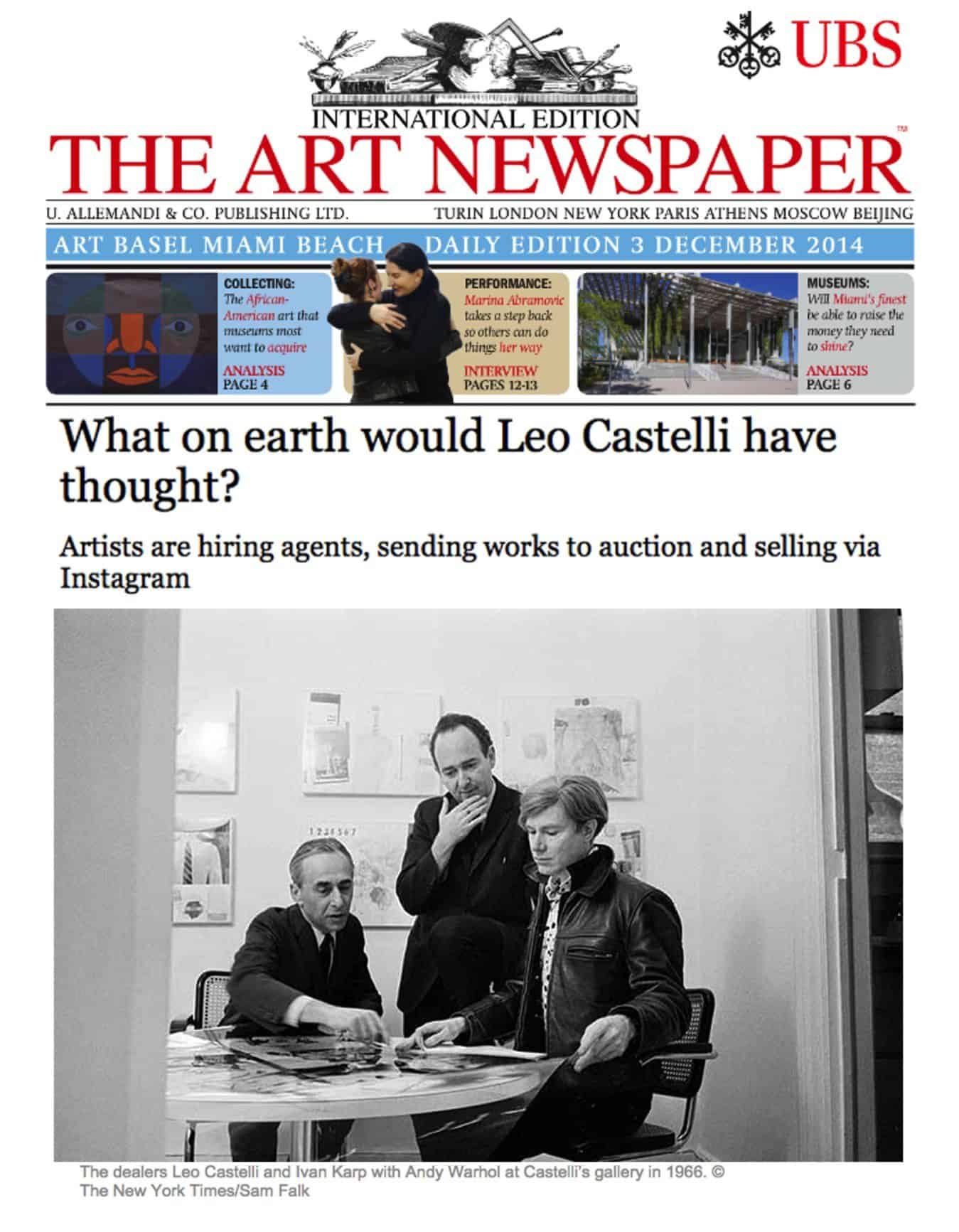 The Art Newspaper “What on earth would Leo Castelli have thought?”