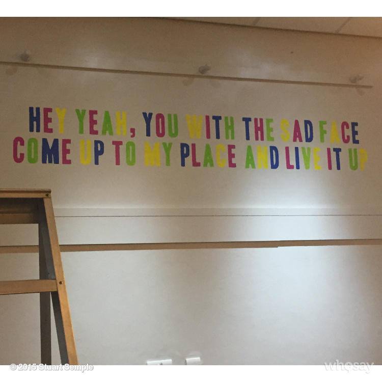 'An invitation' acrylic on wall, 300 x 40 cm, 2015 