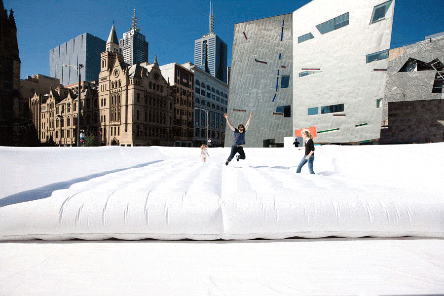 work #13169 – JUMP, installation, Federation Square, Melbourne, 2013
