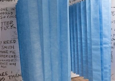 An art installation invoiving a hospital curtain by Stuart Semple