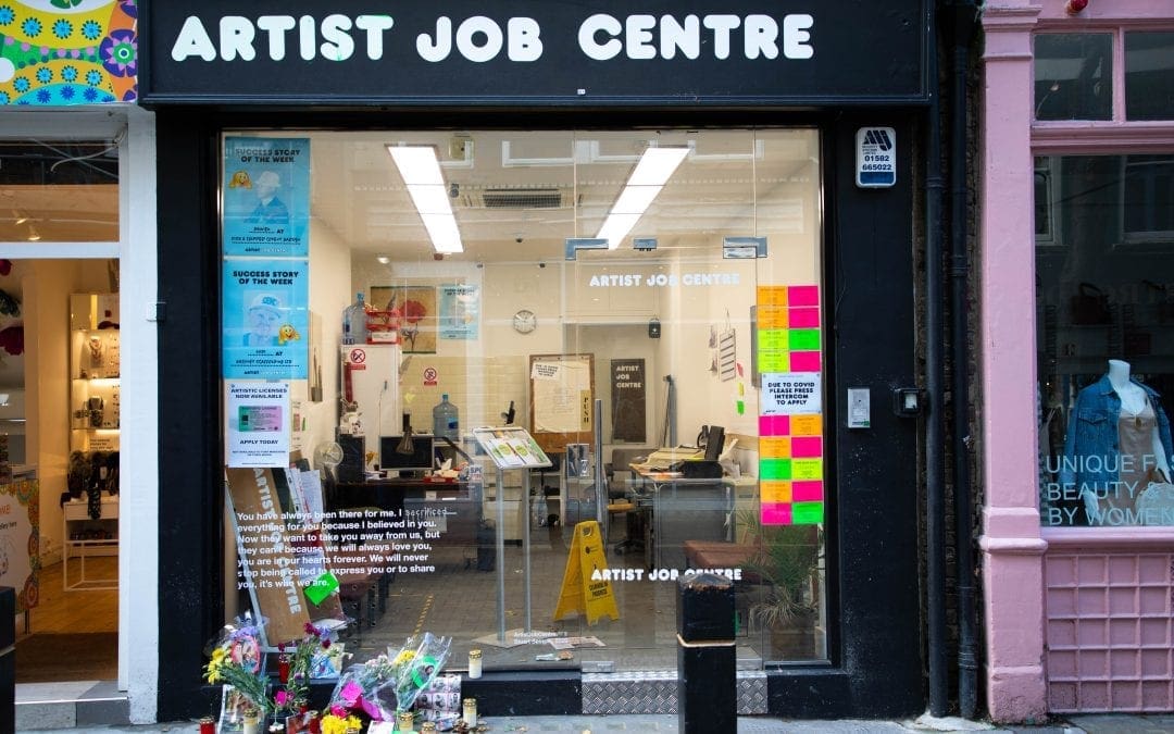work #20958 – ARTISTS JOB CENTRE, site specific installation, London, 2020