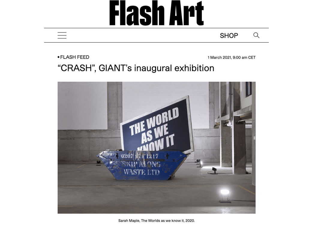 FLASH ART – “CRASH”, GIANT’s inaugural exhibition