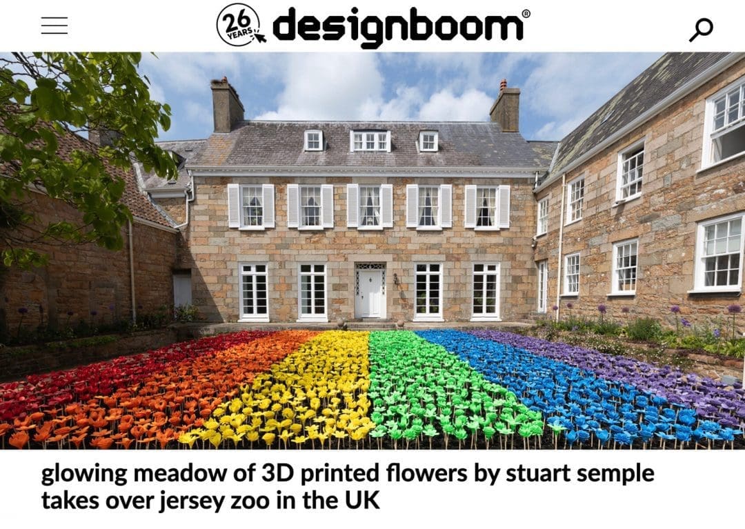 DESIGNBOOM: Stuart Semple’s glow-in-the-dark flowers bloom at Jersey zoo