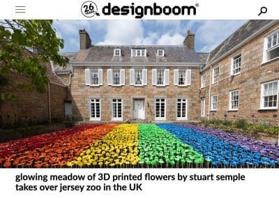 DESIGNBOOM: Stuart Semple’s glow-in-the-dark flowers bloom at Jersey zoo