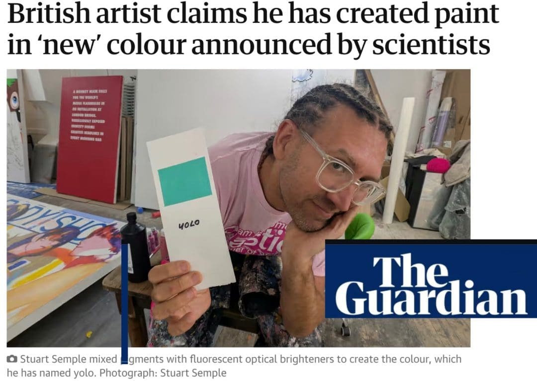 THE GUARDIAN: British artist claims he has created paint in ‘new’ colour announced by scientists