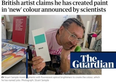 THE GUARDIAN: British artist claims he has created paint in ‘new’ colour announced by scientists